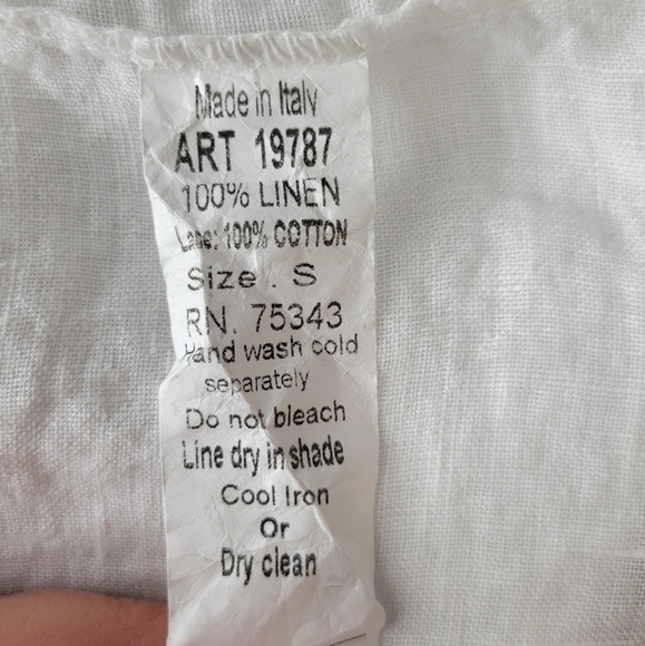 Valentina Naldi Linen Top #653 Size S - Picture 9 of 10